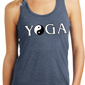 Yin Yang Yoga Text Ladies Yoga Racerback Tanktop | Etsy