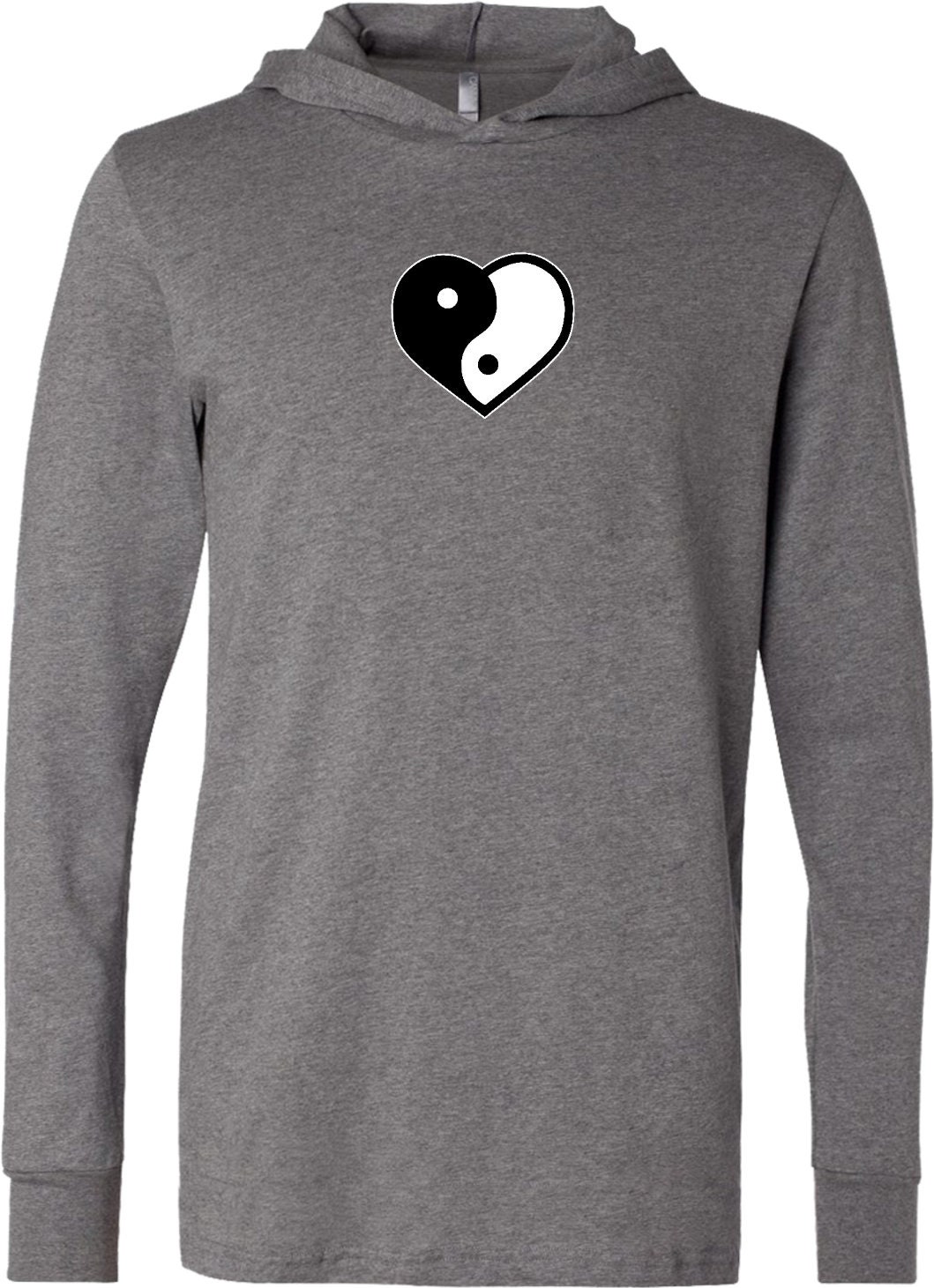 yin yang yoga wear◆ ユニセックスフーディ 2 Yin Yang Heart Yoga Lightweight Hoodie Tee T-shirt - YYHEART-3512