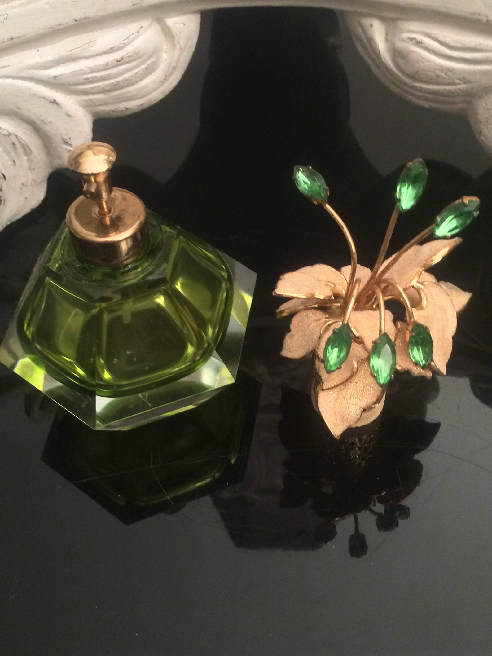 Vintage Irice Flower Top Perfume Bottle West Germany / Green | Etsy