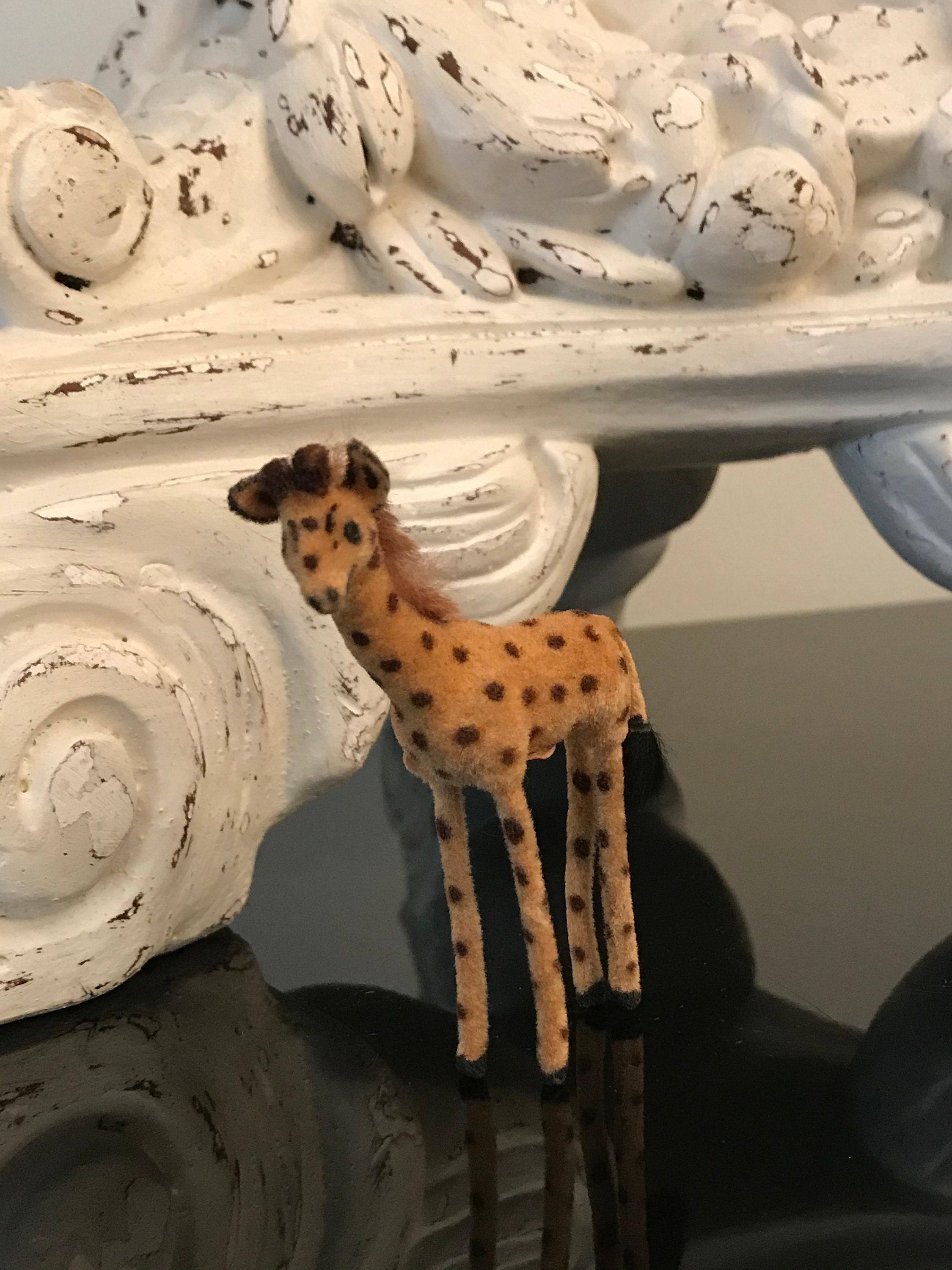 Vintage Wagner Flocked Miniature Giraffe Germany Original Etsy
