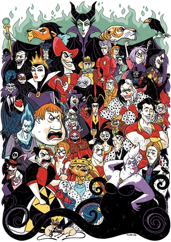 ディズニーヴィランズポスター A3サイズ - Etsy 日本