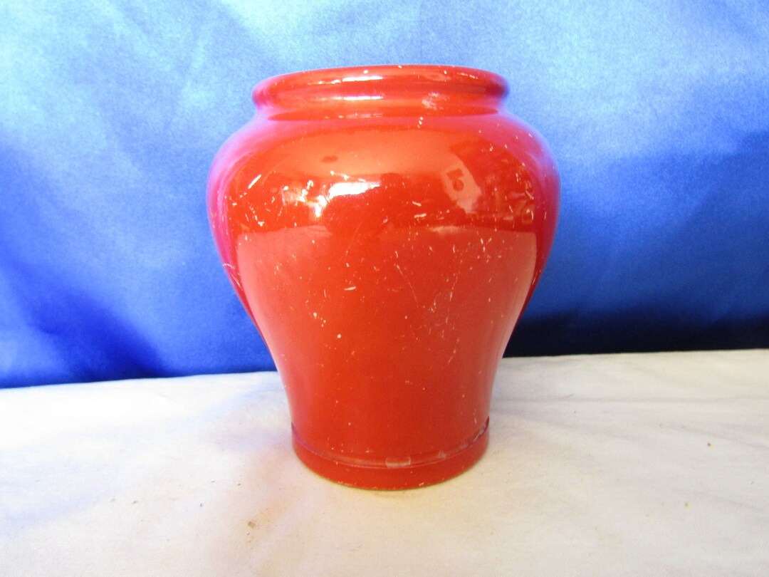 Vintage Fortnum and Mason Red Vase, London Etsy