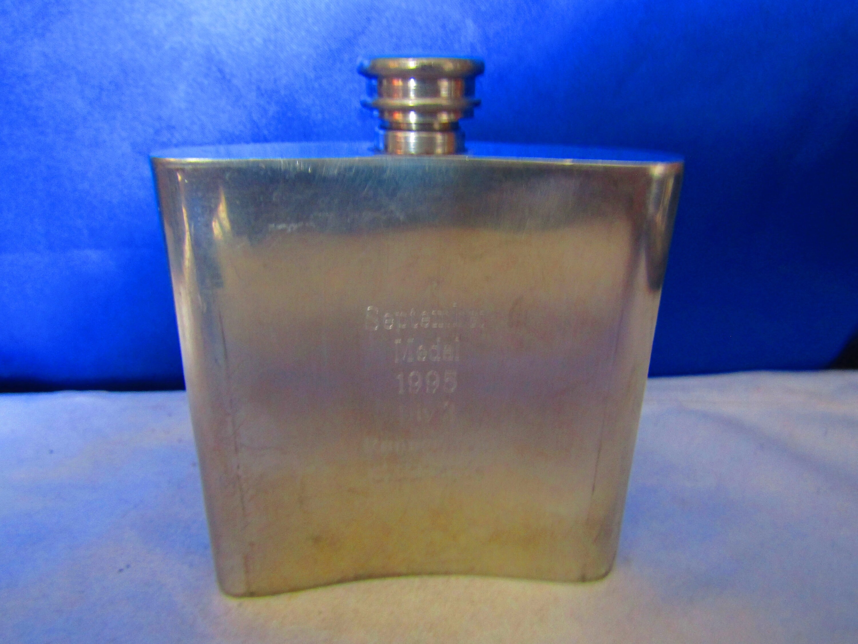 English Pewter Hammered Flask 8 oz. Vintage made in Sheffield