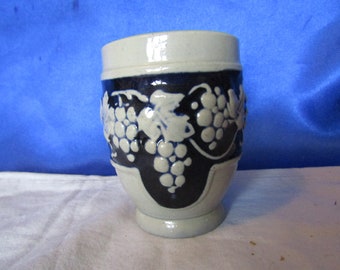 Vintage West German Stoneware Cobalt Blue Cup