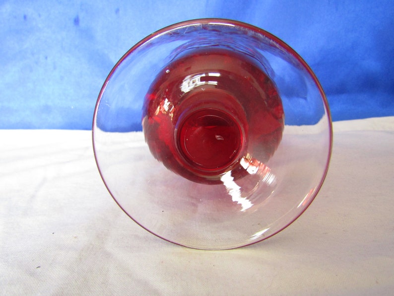 Vintage Czech Ruby Red Madesk Bohemian Cut Glass Vase image 4