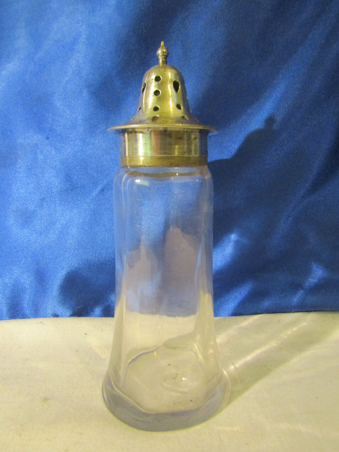 Vintage Glass Sugar Shaker With Silver Plated Push on Lid Etsy