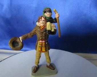 Vintage King and Country Collection of World of Dickens Cast Lead Figure "Bob Cratchet and Tiny Tim" Hand Painted, Retired Figure
