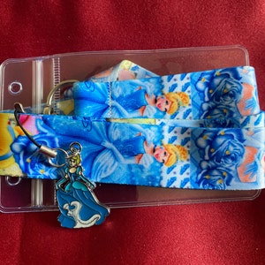 Disney Princess Cinderella lanyard, charm & ID holder Bus pass/keys/neck strap/gift