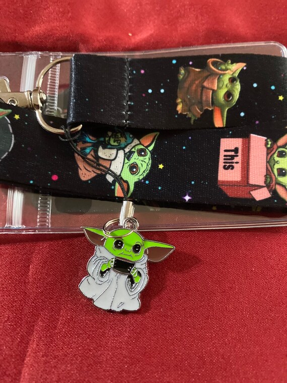 Star Wars Baby Yoda Lanyard Charm & ID Holder Bus Etsy UK