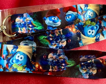 Smurfs lanyard & ID holder Bus pass/keys/neck strap/gift