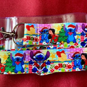 Disney Stitch Christmas lanyard & ID holder Bus pass/keys/neck strap/gift