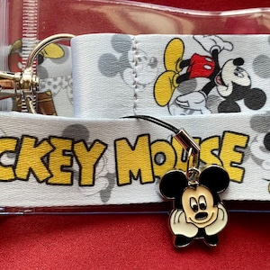 Disney Mickey Mouse lanyard, Mickey charm & ID holder Bus pass/keys/neck strap/gift