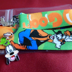 Disney Goofy lanyard,  charm & ID holder Bus pass/keys/neck strap/gift