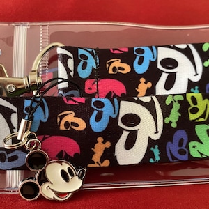 Disney Mickey Mouse lanyard, Mickey charm & ID holder Bus pass/keys/neck strap/gift
