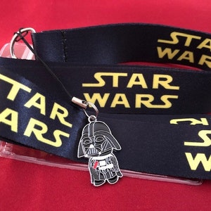 Star Wars lanyard,  Darth Vader charm & ID holder Bus pass/keys/neck strap/gift