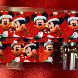 Disney Mickey Christmas lanyard & ID holder Bus pass/keys/neck strap/gift