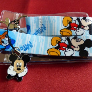 Disney Mickey Mouse lanyard, Mickey charm & ID holder Bus pass/keys/neck strap/gift