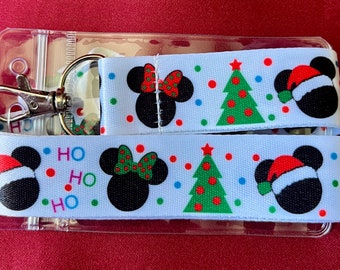 Disney Mickey Christmas lanyard  & ID holder Bus pass/keys/neck strap/gift