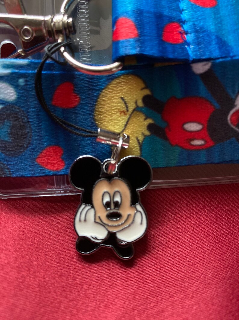 Disney Mickey Mouse Lanyard Mickey Charm & ID Holder Bus - Etsy