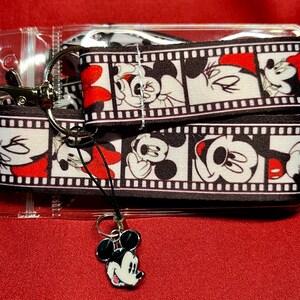 Comic strip Mickey Mouse lanyard, Mickey charm & ID holder Bus pass/keys/neck strap/gift