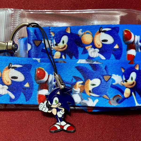 Sonic lanyard, charm & ID holder Bus pass/keys/neck strap/gift