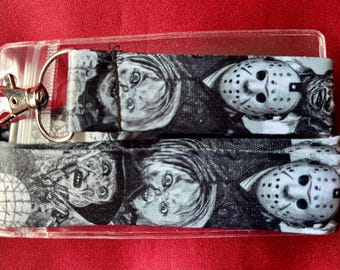 Multi character horror lanyard & ID holder Bus pass/keys/neck strap/gift