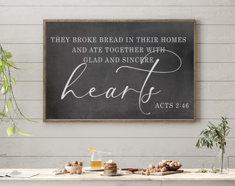 Christian Wall Art - "They Broke Bread in Their Homes" Decal
