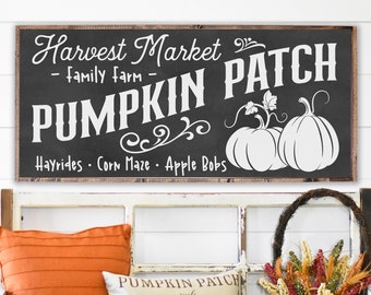 SVG, & PNG - "Harvest Market Pumpkin Patch" - Fall Sign Design.  Cut File.  FarmHouse Style. Fixer Upper. Harvest. Thanksgiving Wood Sign.