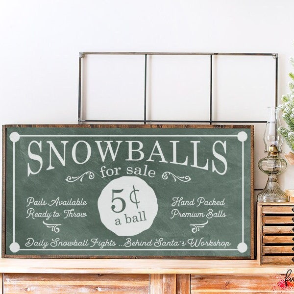 SVG, & PNG - "Snowballs for Sale" - Snowball Fight Design - Christmas Sign Decor - Tanya Siekman Designs