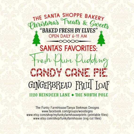 SVG & PNG santa Bakery Christmas Treats and | Etsy