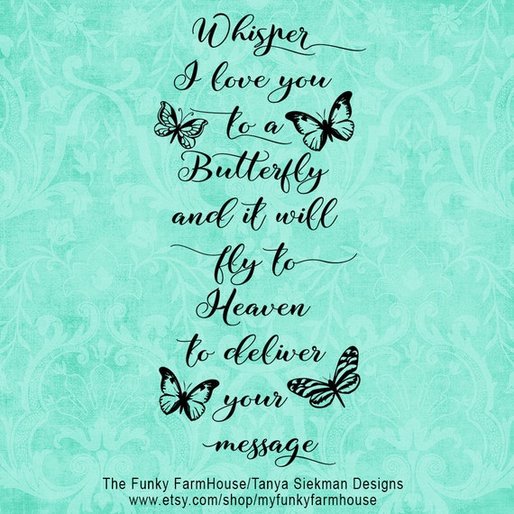 Svg Dxf Png Whisper I Love You To A Butterfly Etsy