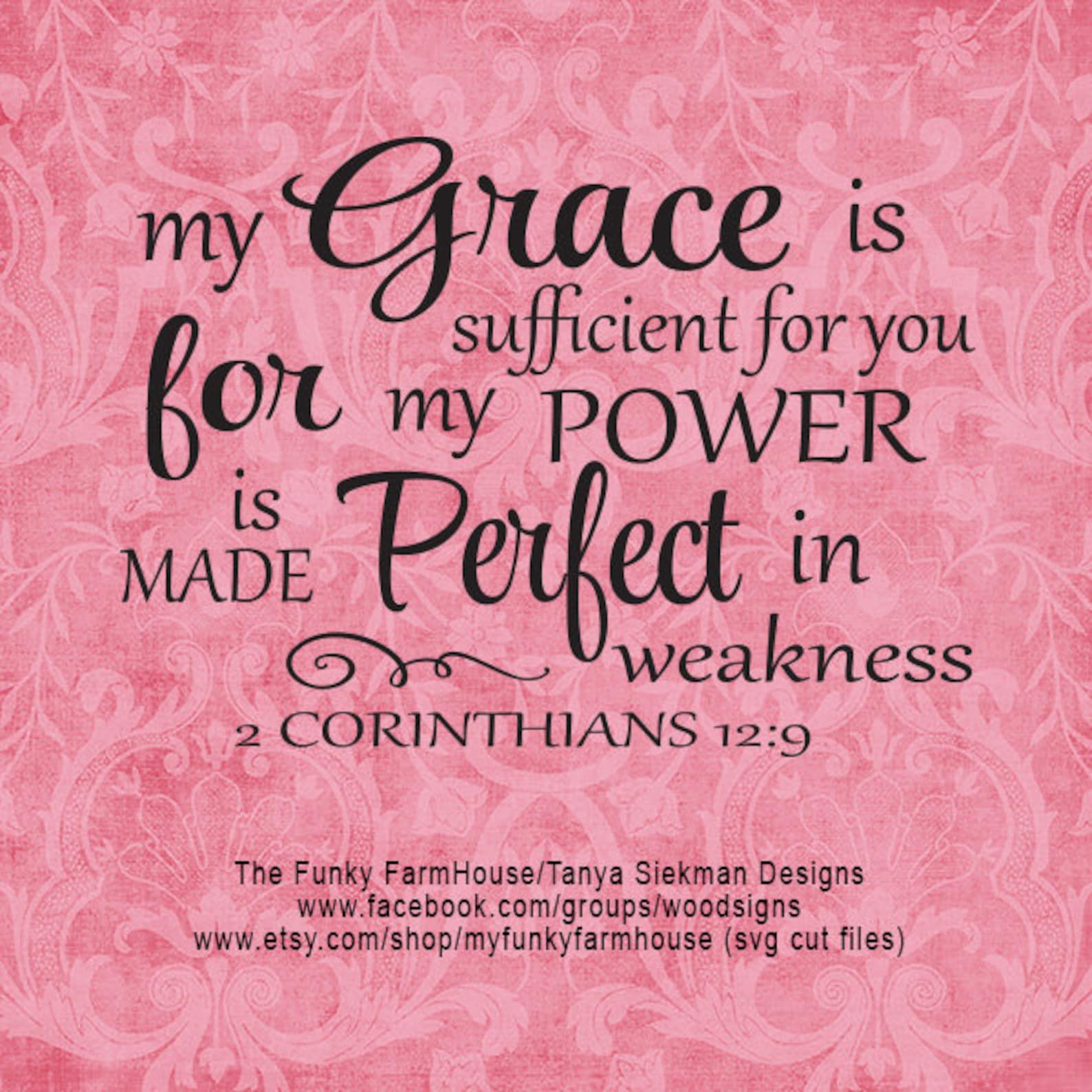 SVG & PNG My grace is sufficient for you for my power is Etsy