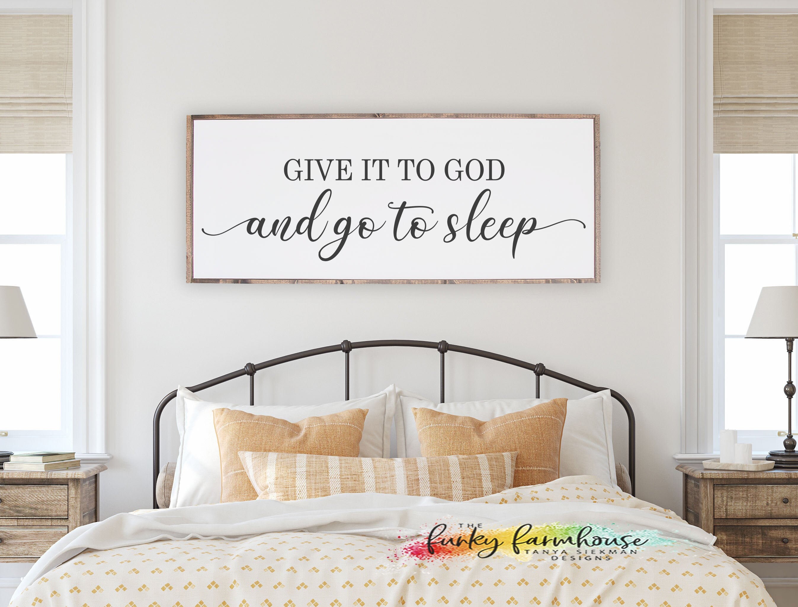 Give it to god and go to sleep canvas etsy