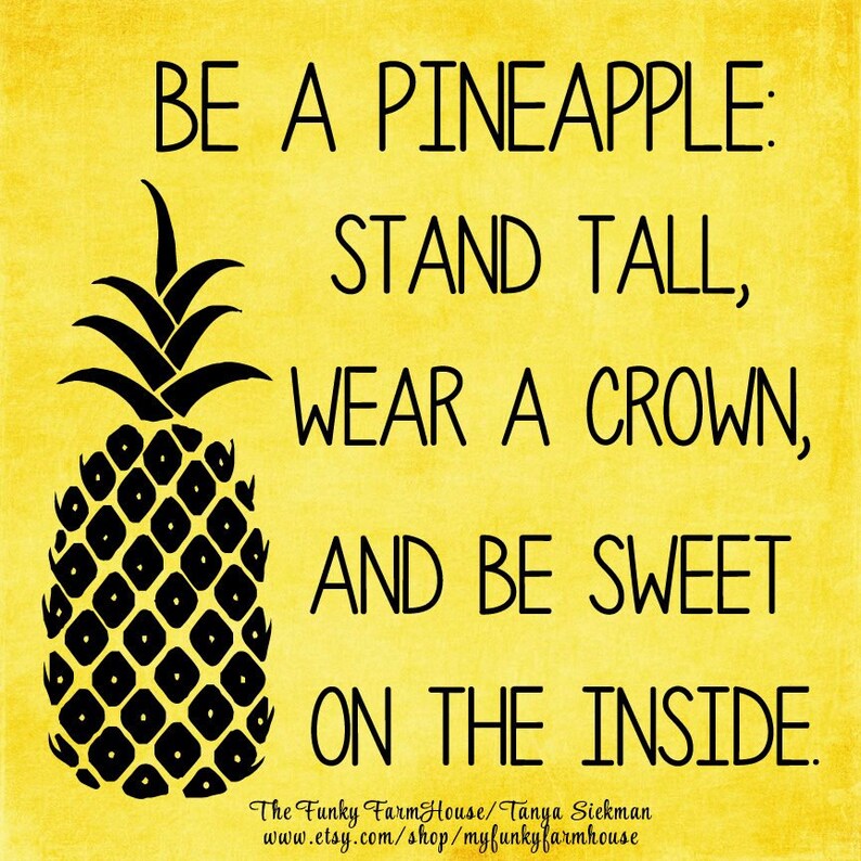 SVG DXF & PNG Be a Pineapple Stand Tall Wear a Crown and Be Etsy