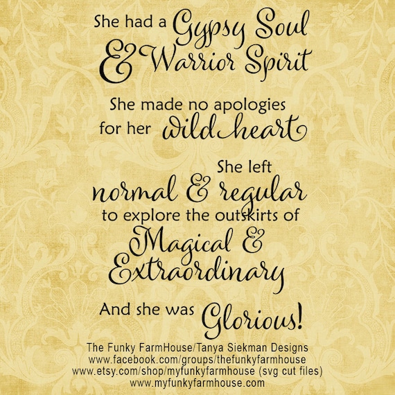 SVG & PNG she Has a Gyspy Soul and Warrior | Etsy