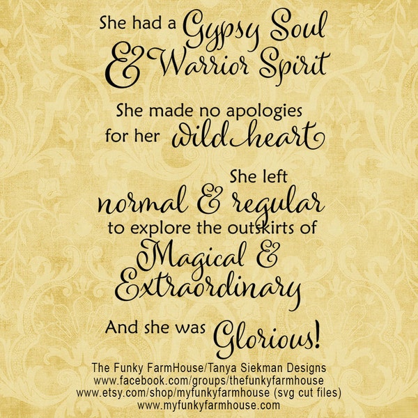 SVG & PNG - "She had a Gyspy Soul and Warrior Spirit"