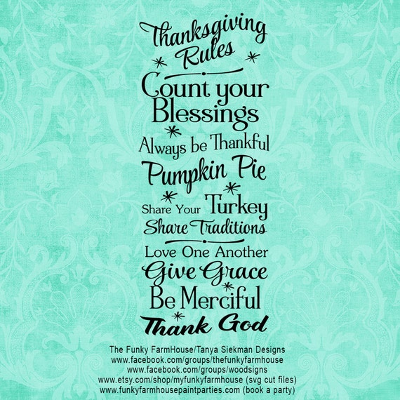 SVG & PNG thanksgiving Rules Etsy