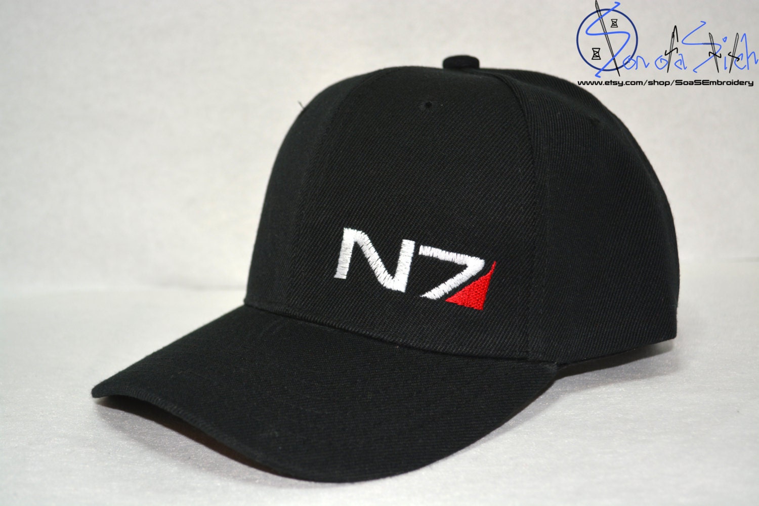 N7 Cosplay Hat: Video Game Inspired - Adjustable, Embroidered