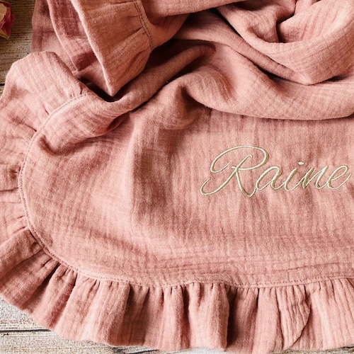Muslin Boho Baby Blanket PERSONALIZED Organic Cotton Baby Etsy