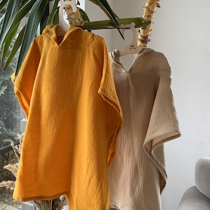 Musselin Kinder-Kapuzen-Poncho-Handtuch: Personalisierte Strand-Verdeckung aus Bio-Baumwolle
