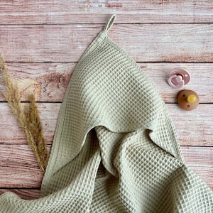 Personalized Hooded bath towel for babies, Waffle towel kids, Organic cotton Baby bath towel, Kapuzenhandtuch, Baby Badetuch