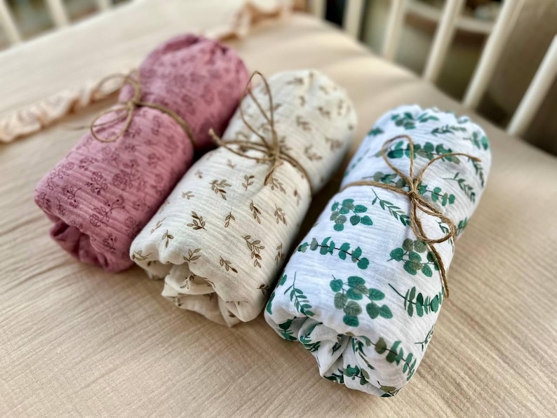 Organic Muslin Sheets for Stokke Sleepi Cribs - Cotton Fitted for Mini V2 V3 Junior