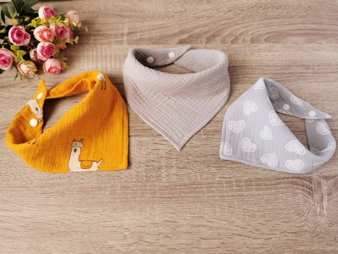Muslin Bandana Bib Set Teething Bib Boy Lama Baby Bibs Etsy