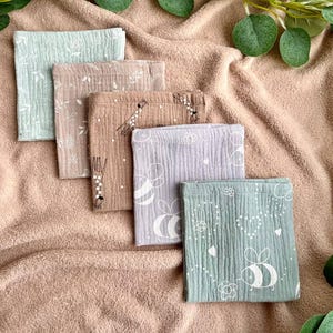 Babywashandjes, babydoekjes van biologische mousseline, herbruikbare katoenen babydoekjes, zachte babybaddoek, spuugdoekjes, extra zacht, perfect voor baby