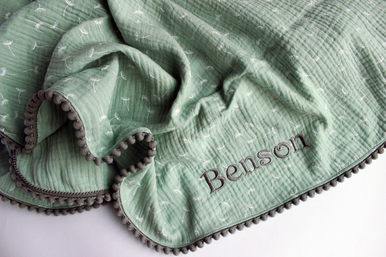 personalized muslin baby blanket