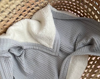 Personalized Baby Blanket: Teddy Fleece & Waffle Cotton, Custom Size