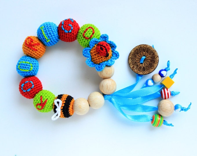 Personalized Rattle Baby Boy Gift Baby Teether Wooden Etsy