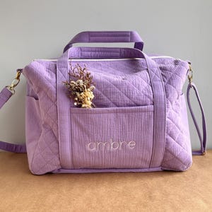 Personalised Quilted Muslin Nappy Bag for Baby & Mum