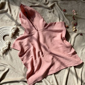 Bio Musselin Kinder Poncho Handtuch: Kapuzen Strand Cover-Up, Personalisiert
