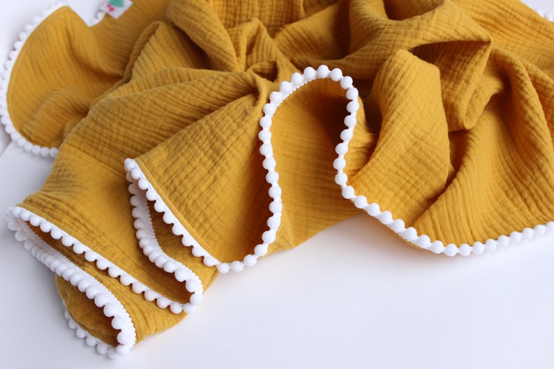 mustard swaddle blanket